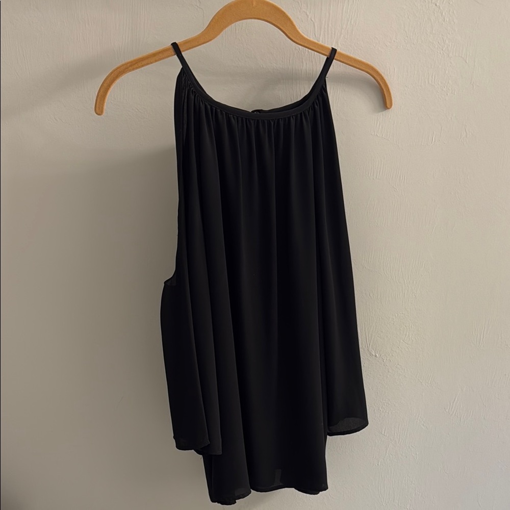 Veronica M Black Asymmetrical Sleeveless Camisole
